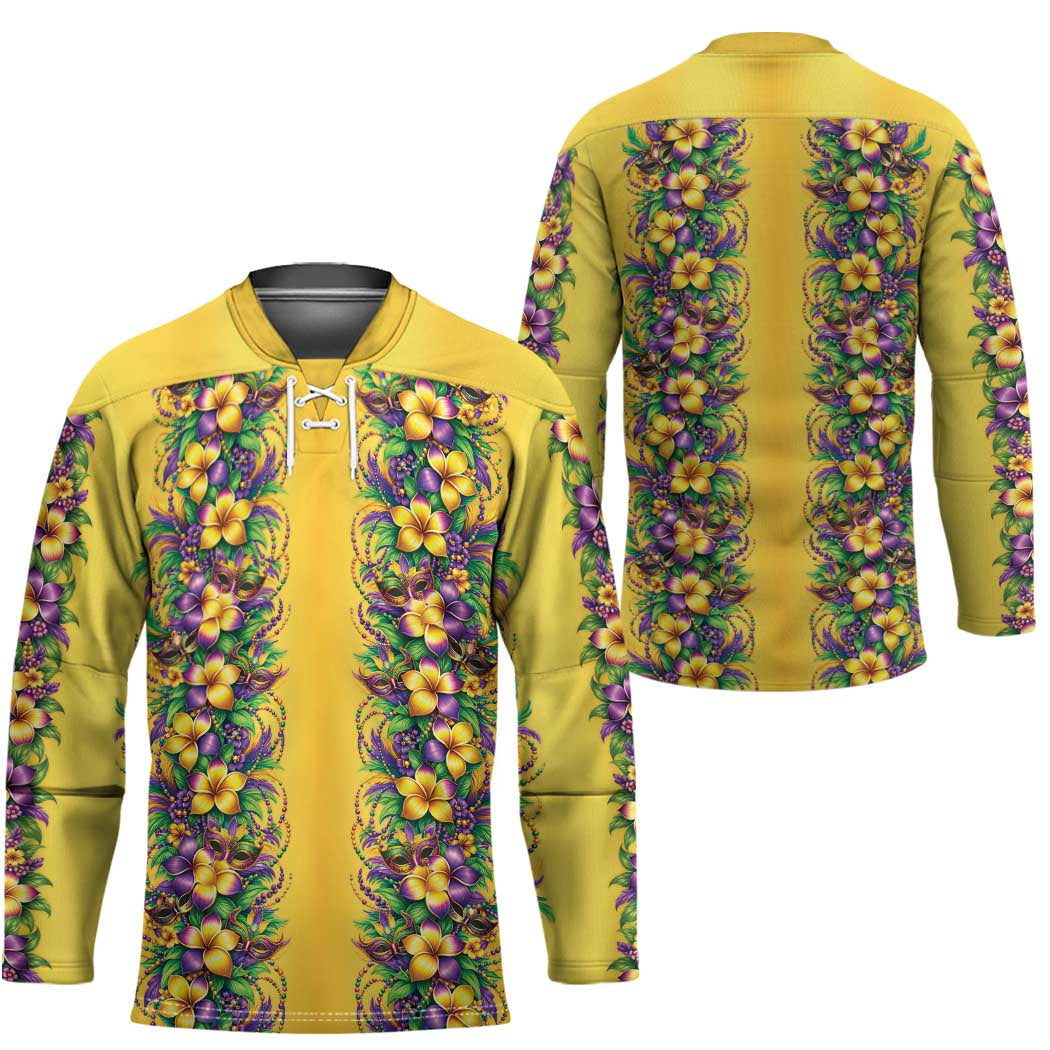 Aloha Hawaii Mardi Gras Hockey Jersey Gold Style LT05 - Polynesian Pride
