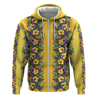 Aloha Hawaii Mardi Gras Hoodie Gold Style LT05 Zip Hoodie Gold - Polynesian Pride