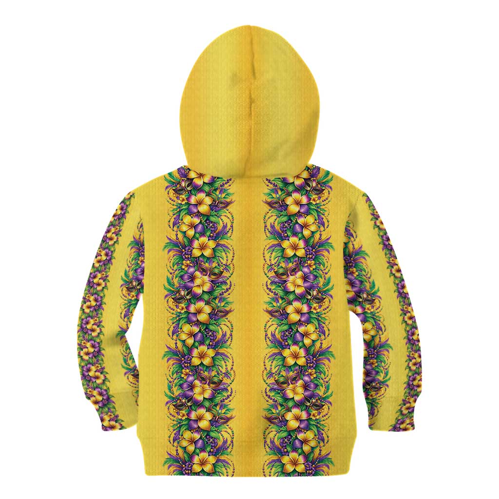 Aloha Hawaii Mardi Gras Kid Hoodie Gold Style