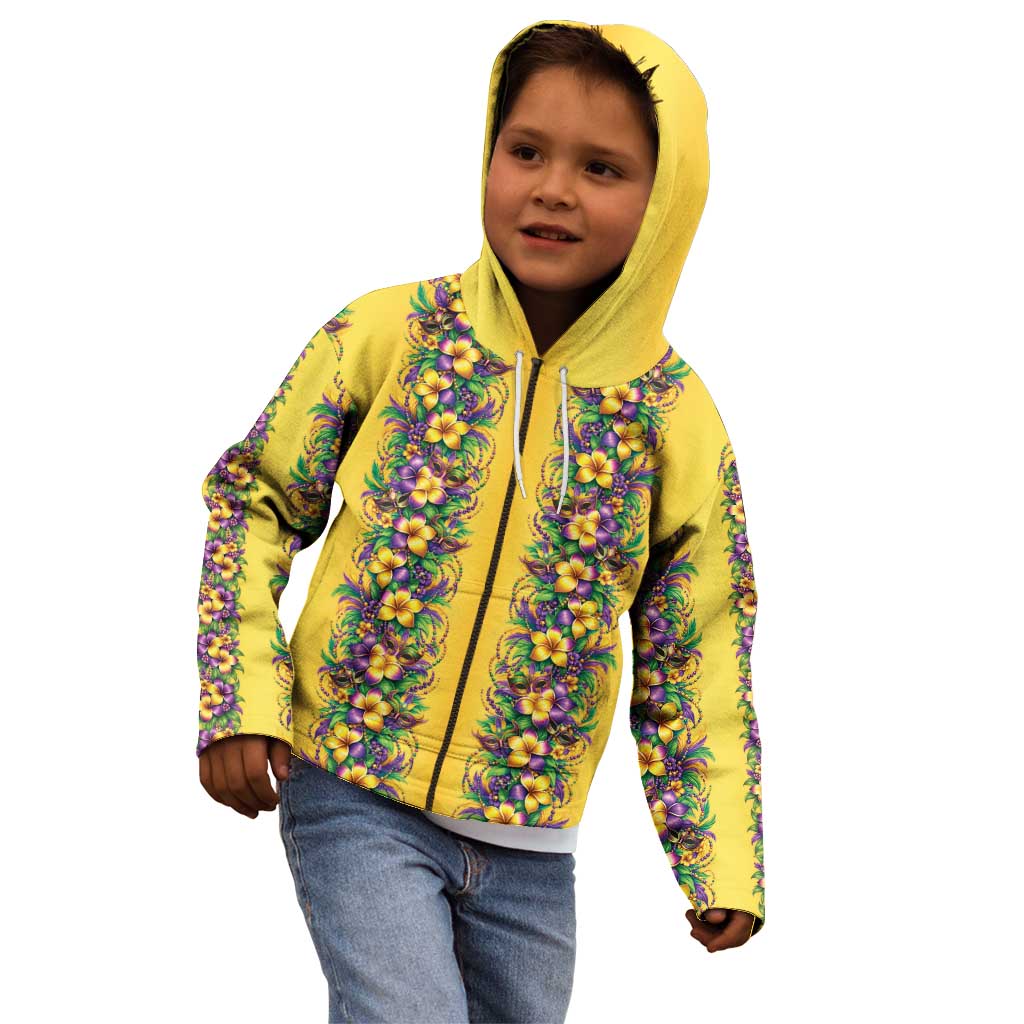 Aloha Hawaii Mardi Gras Kid Hoodie Gold Style