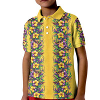 Aloha Hawaii Mardi Gras Kid Polo Shirt Gold Style LT05 Kid Gold - Polynesian Pride