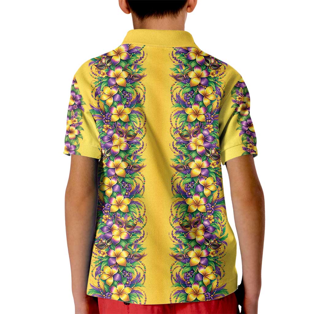 Aloha Hawaii Mardi Gras Kid Polo Shirt Gold Style LT05 - Polynesian Pride