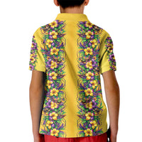 Aloha Hawaii Mardi Gras Kid Polo Shirt Gold Style LT05 - Polynesian Pride