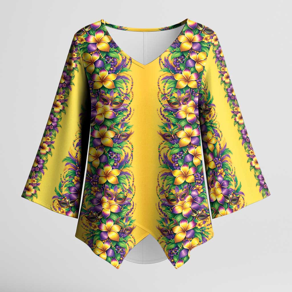 Aloha Hawaii Mardi Gras Kimono Sleeve Blouse Gold Style LT05 Female Gold - Polynesian Pride