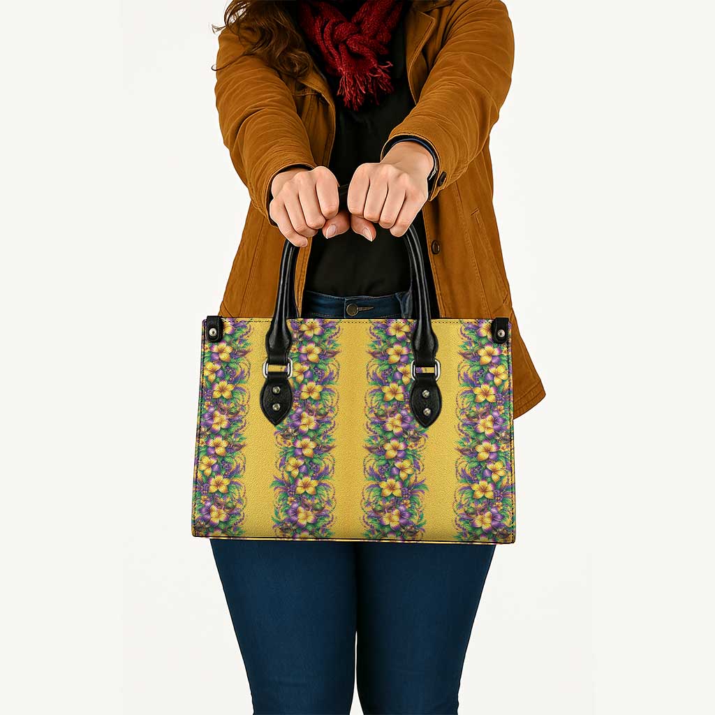 Aloha Hawaii Mardi Gras Leather Bag Gold Style LT05 - Polynesian Pride