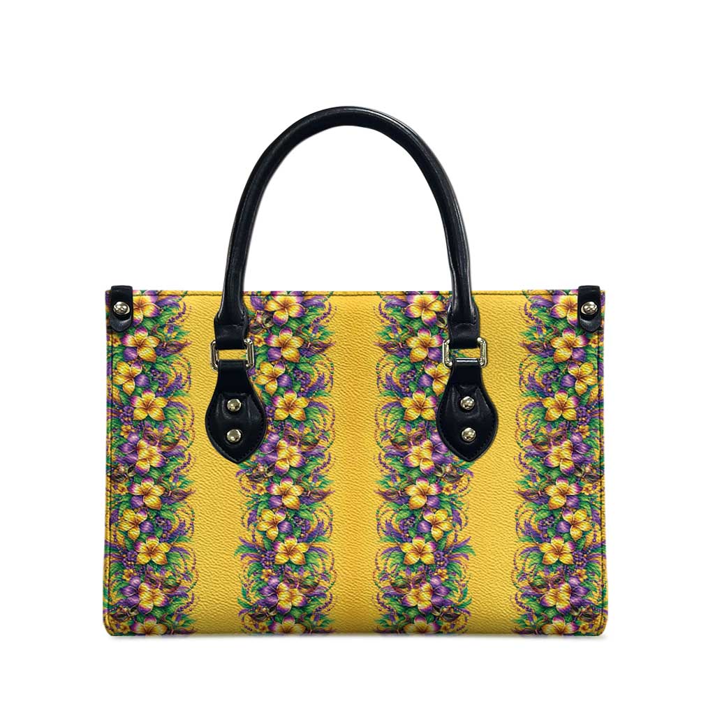 Aloha Hawaii Mardi Gras Leather Bag Gold Style LT05 - Polynesian Pride