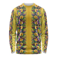 Aloha Hawaii Mardi Gras Long Sleeve Shirt Gold Style LT05 Unisex Gold - Polynesian Pride