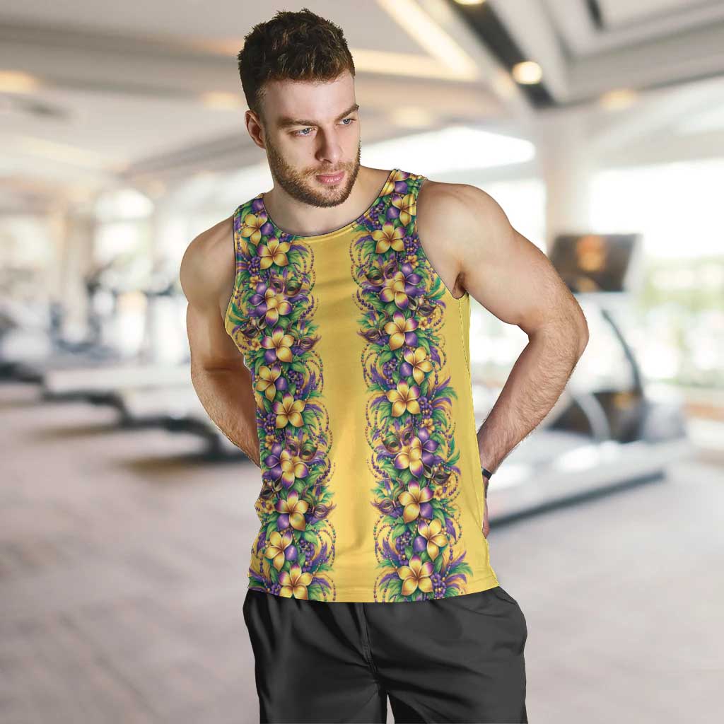 Aloha Hawaii Mardi Gras Men Tank Top Gold Style LT05 Gold - Polynesian Pride