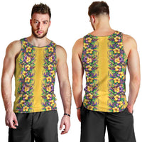 Aloha Hawaii Mardi Gras Men Tank Top Gold Style LT05 - Polynesian Pride