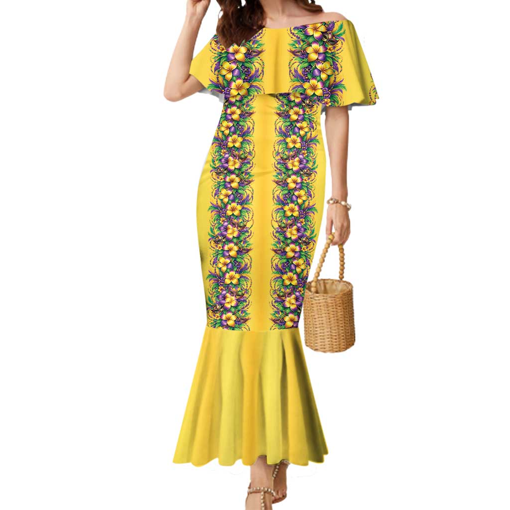 Aloha Hawaii Mardi Gras Mermaid Dress Gold Style LT05 Women Gold - Polynesian Pride