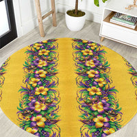 Aloha Hawaii Mardi Gras Round Carpet Gold Style LT05 Gold - Polynesian Pride