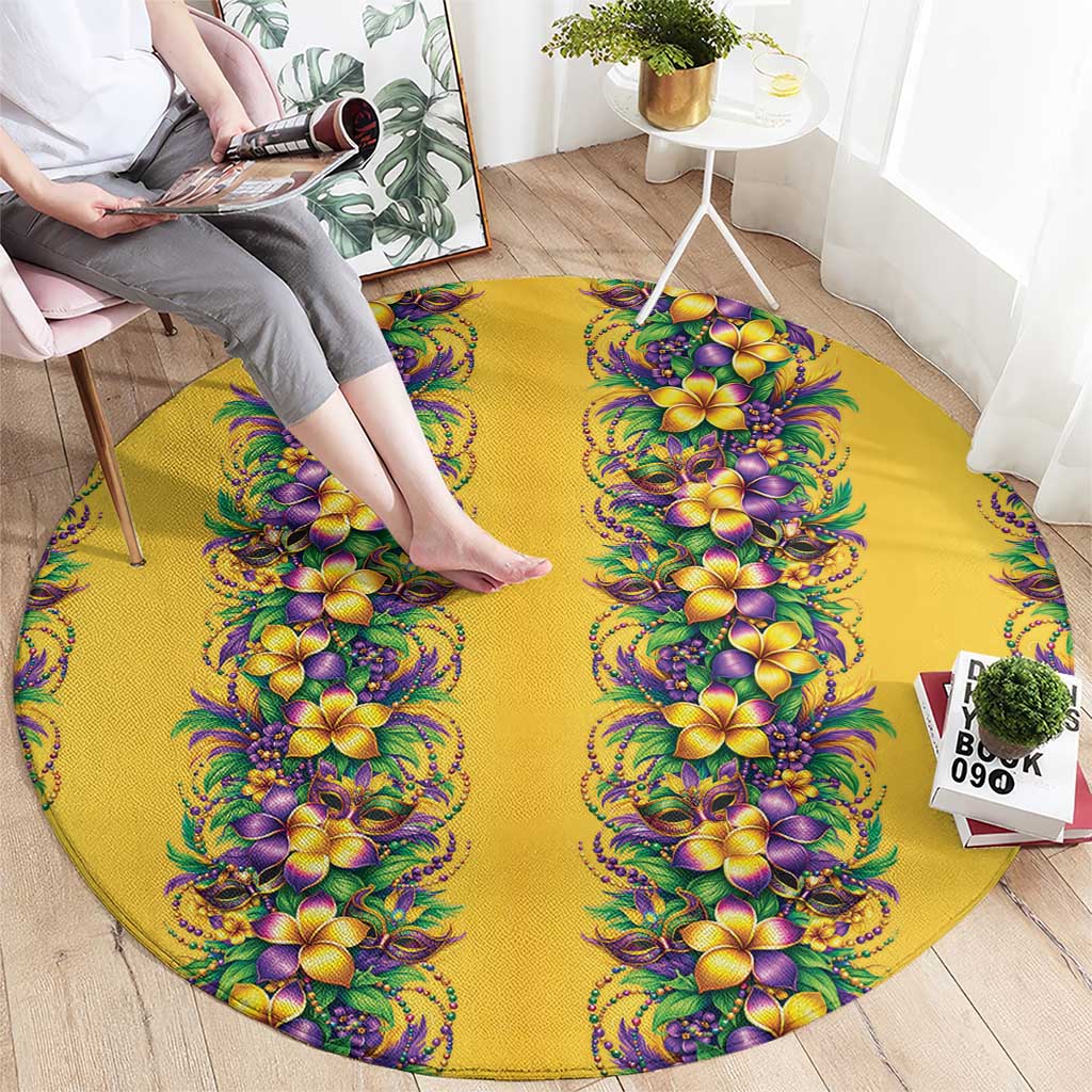 Aloha Hawaii Mardi Gras Round Carpet Gold Style LT05 - Polynesian Pride