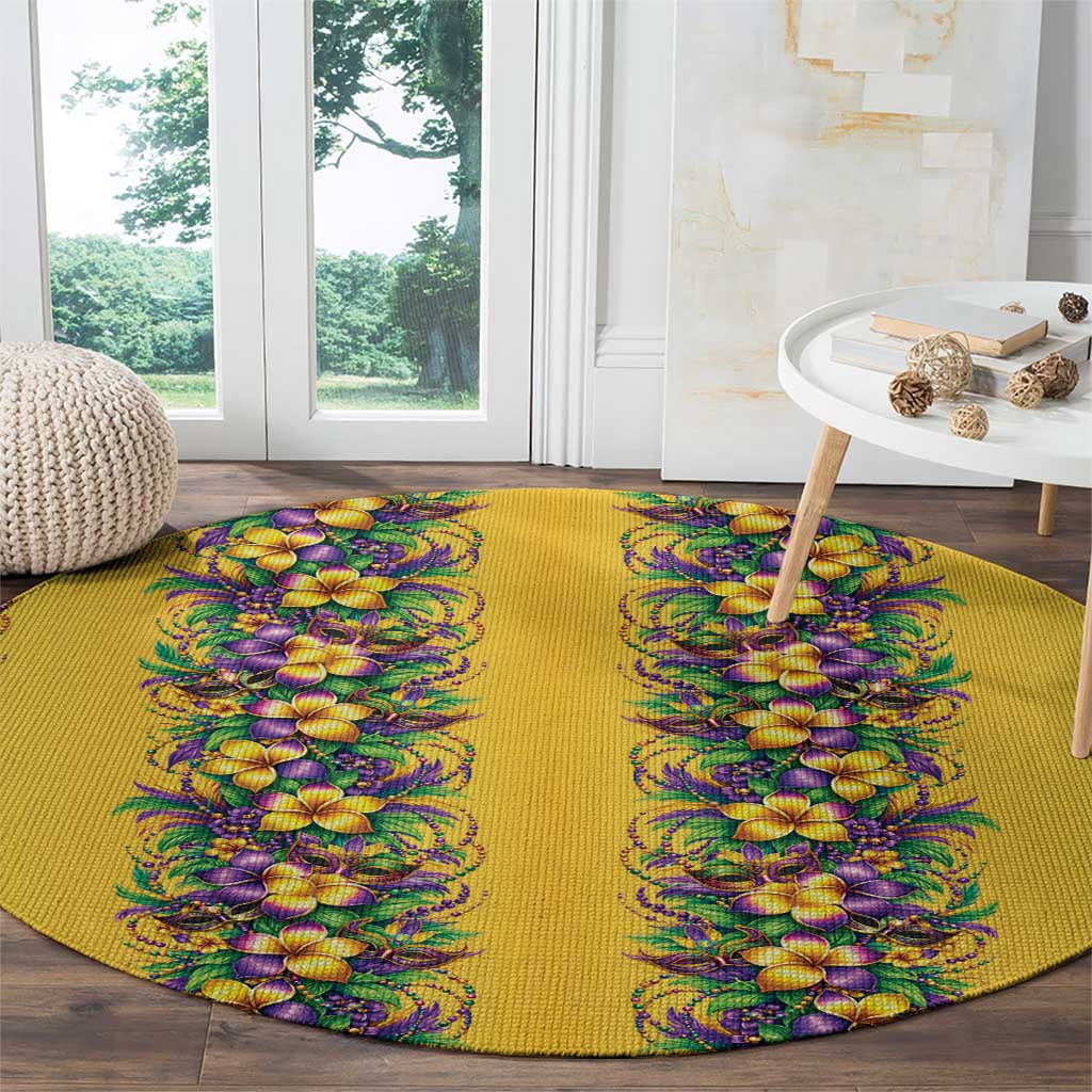 Aloha Hawaii Mardi Gras Round Carpet Gold Style LT05 - Polynesian Pride