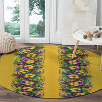 Aloha Hawaii Mardi Gras Round Carpet Gold Style LT05 - Polynesian Pride
