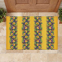 Aloha Hawaii Mardi Gras Rubber Doormat Gold Style LT05 Gold - Polynesian Pride