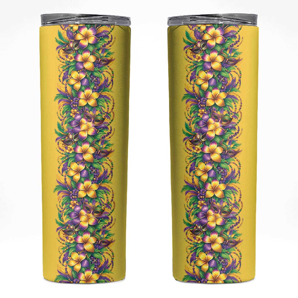 Aloha Hawaii Mardi Gras Skinny Tumbler Gold Style LT05 Gold - Polynesian Pride