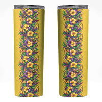 Aloha Hawaii Mardi Gras Skinny Tumbler Gold Style LT05 Gold - Polynesian Pride