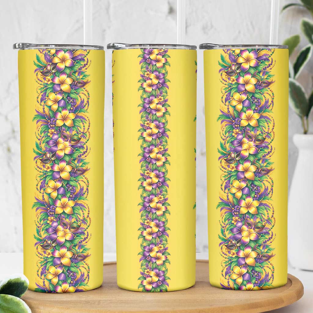 Aloha Hawaii Mardi Gras Skinny Tumbler Gold Style LT05 - Polynesian Pride