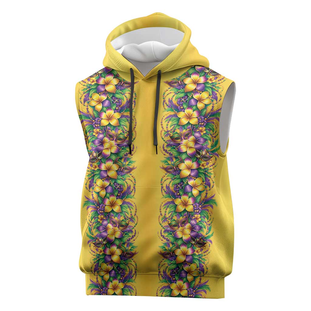 Aloha Hawaii Mardi Gras Sleeveless Hoodie Gold Style LT05 Gold - Polynesian Pride