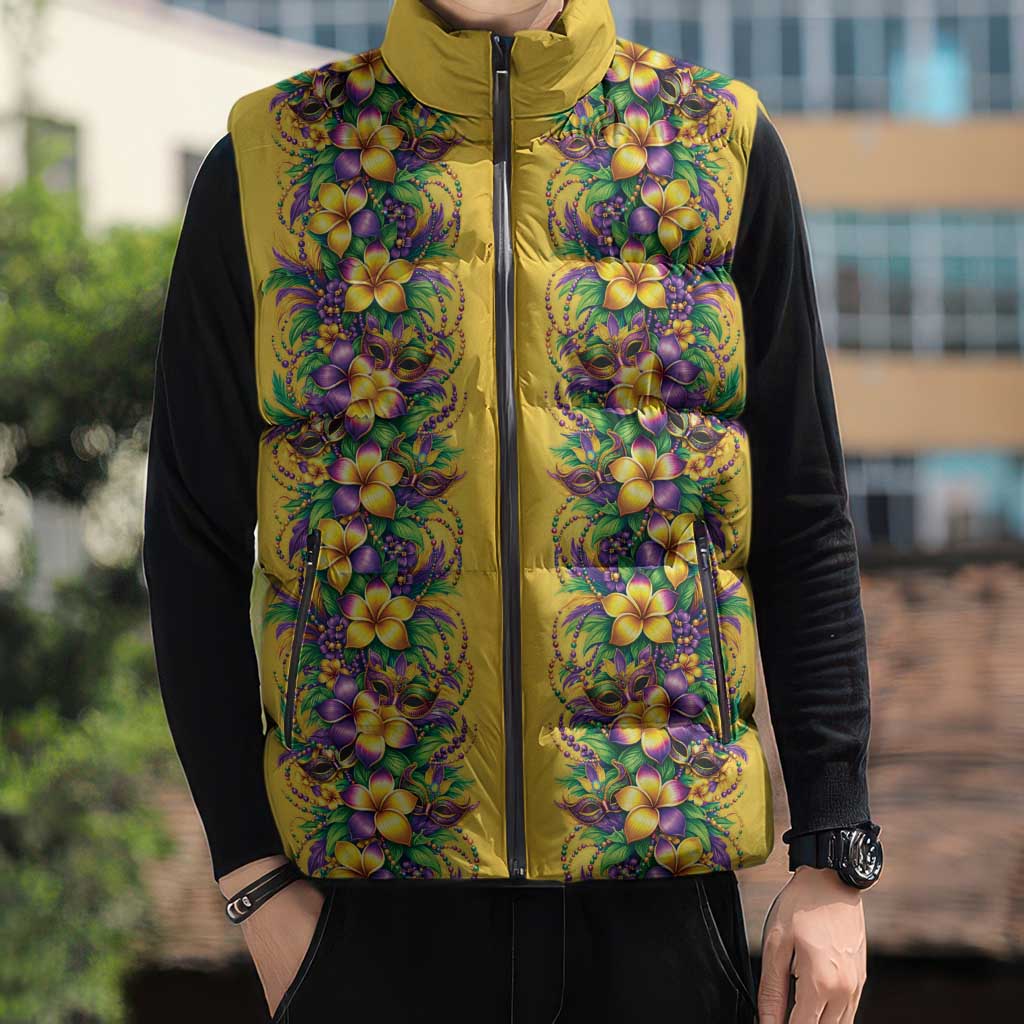 Aloha Hawaii Mardi Gras Sleeveless Puffer Jacket Gold Style LT05 - Polynesian Pride