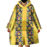Aloha Hawaii Mardi Gras Wearable Blanket Hoodie Gold Style LT05 - Polynesian Pride