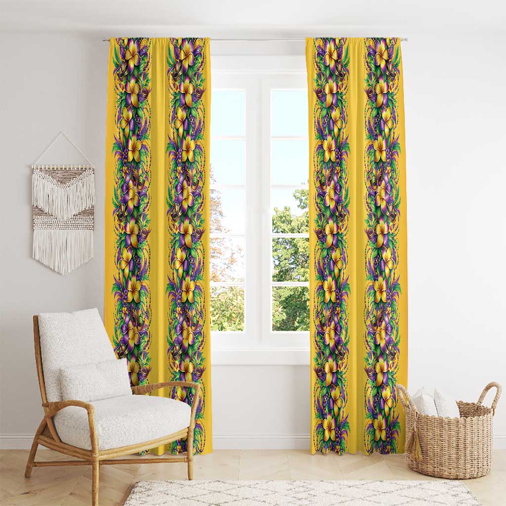 Aloha Hawaii Mardi Gras Window Curtain Gold Style LT05 - Polynesian Pride