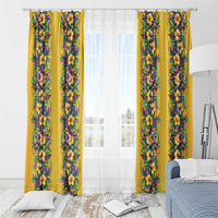 Aloha Hawaii Mardi Gras Window Curtain Gold Style LT05 - Polynesian Pride