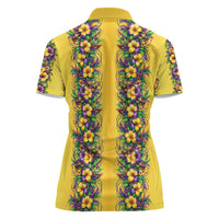 Aloha Hawaii Mardi Gras Women Polo Shirt Gold Style LT05 - Polynesian Pride