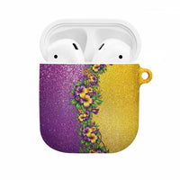 Hawaii Mardi Gras AirPods Case Plumeria Lei Beads Glitter Style