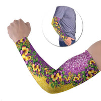 Hawaii Mardi Gras Arm Sleeves Plumeria Lei Beads Glitter Style LT05 Set of 2 Colorful - Polynesian Pride