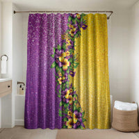 Hawaii Mardi Gras Bathroom Set Plumeria Lei Beads Glitter Style LT05 Shower Curtain Only Colorful - Polynesian Pride