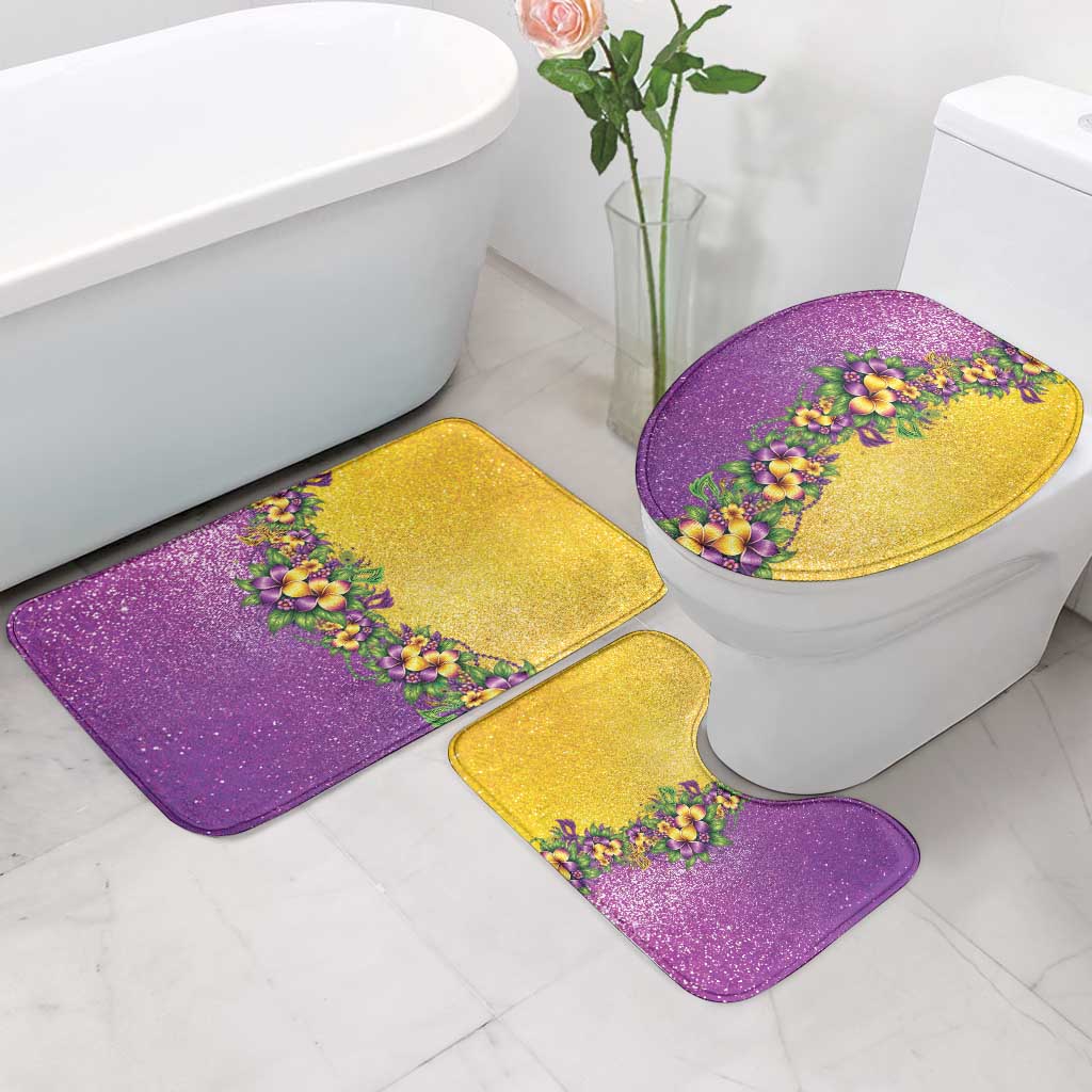 Hawaii Mardi Gras Bathroom Set Plumeria Lei Beads Glitter Style LT05 - Polynesian Pride
