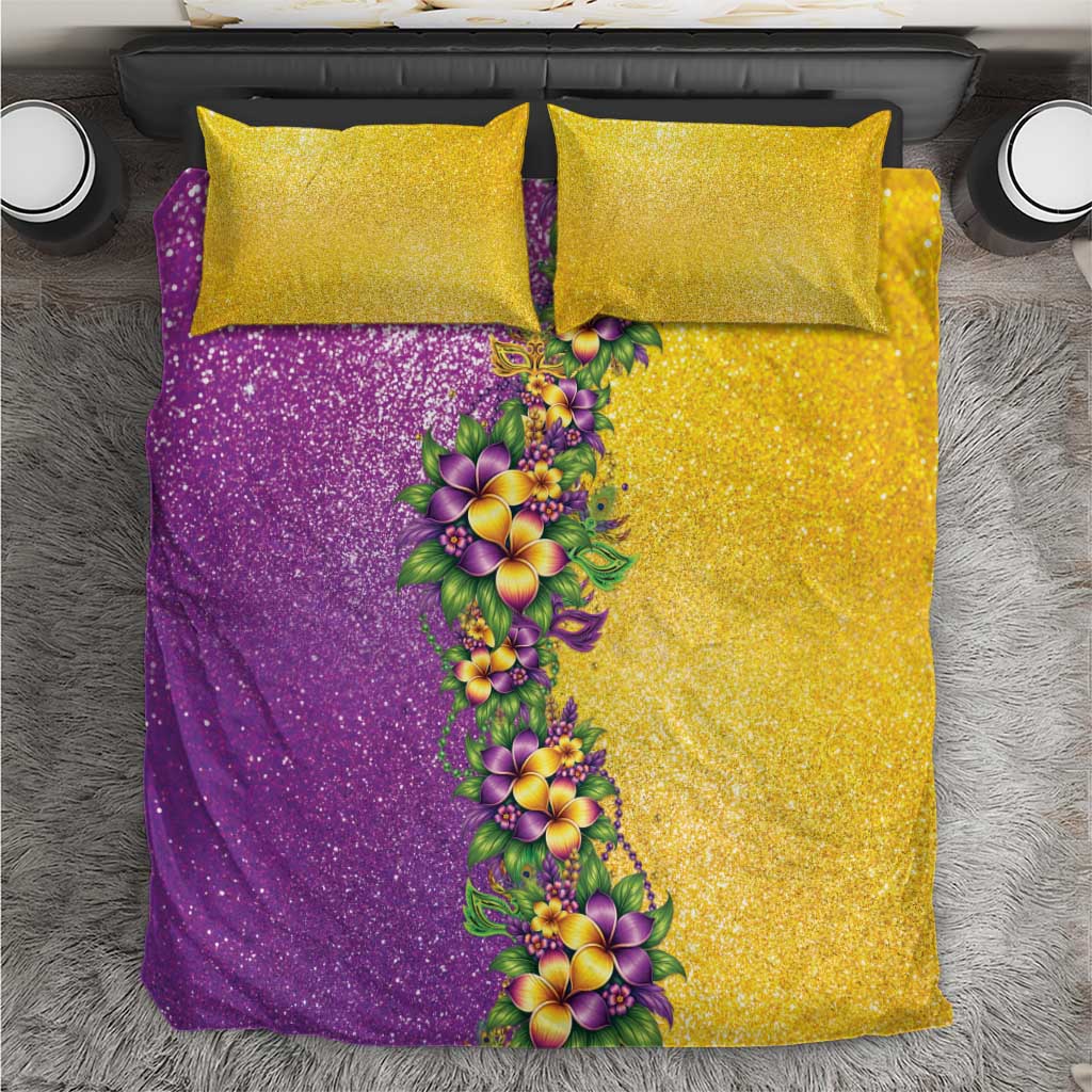 Hawaii Mardi Gras Bedding Set Plumeria Lei Beads Glitter Style LT05 Colorful - Polynesian Pride