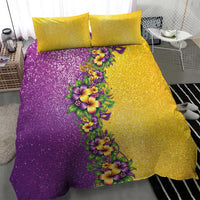 Hawaii Mardi Gras Bedding Set Plumeria Lei Beads Glitter Style LT05 - Polynesian Pride