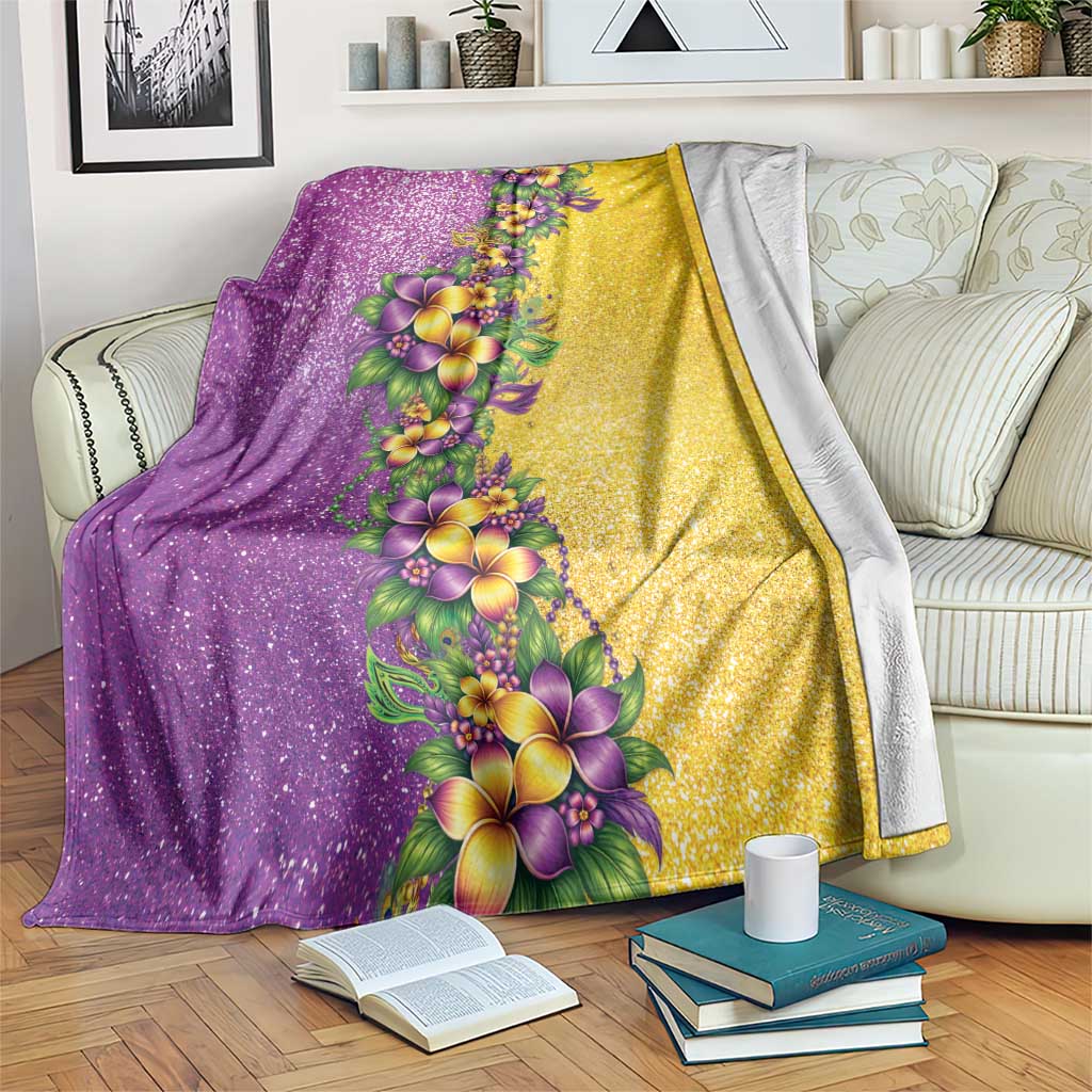 Hawaii Mardi Gras Blanket Plumeria Lei Beads Glitter Style LT05 Colorful - Polynesian Pride