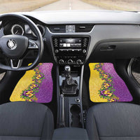 Hawaii Mardi Gras Car Mats Plumeria Lei Beads Glitter Style LT05 Set 2pcs - Front Colorful - Polynesian Pride