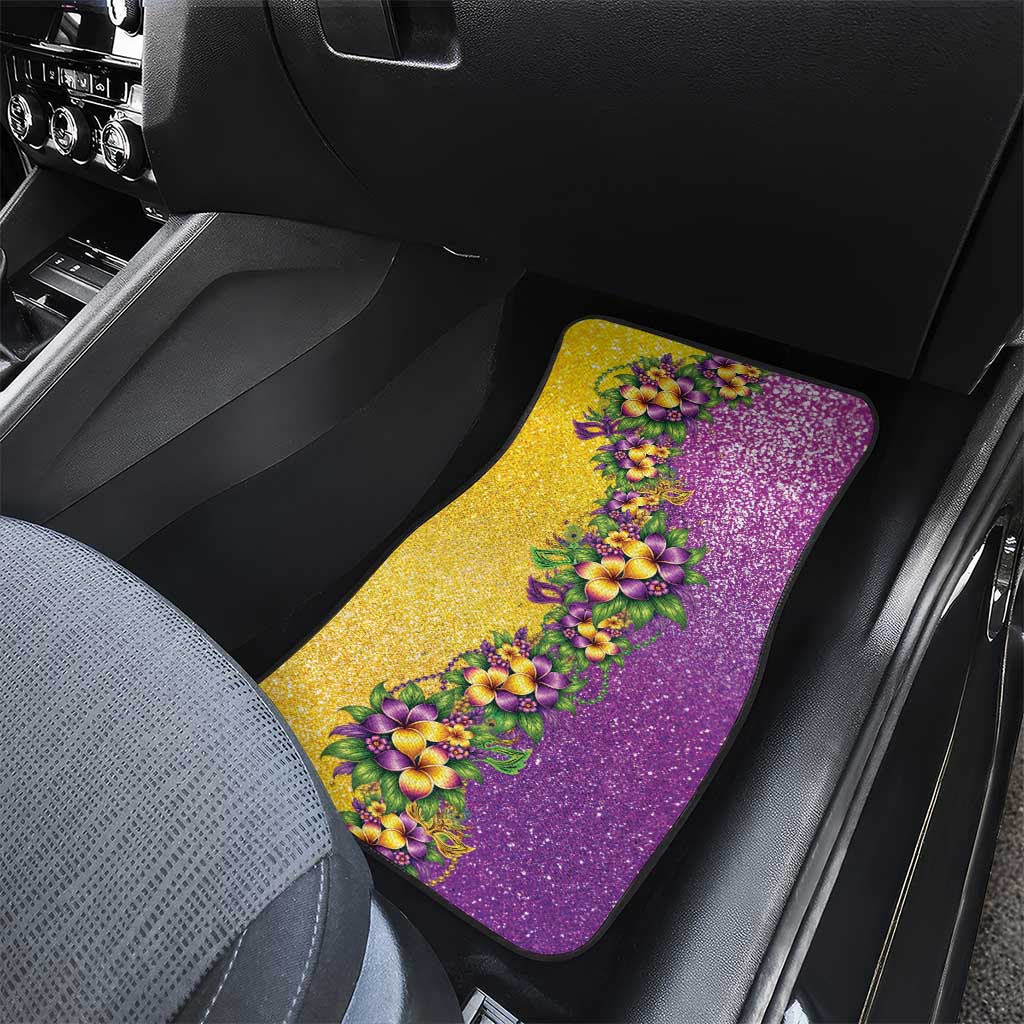 Hawaii Mardi Gras Car Mats Plumeria Lei Beads Glitter Style LT05 - Polynesian Pride