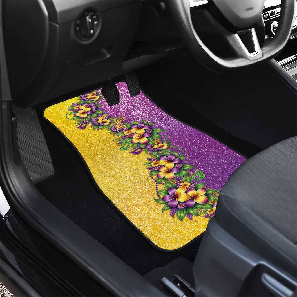 Hawaii Mardi Gras Car Mats Plumeria Lei Beads Glitter Style LT05 - Polynesian Pride