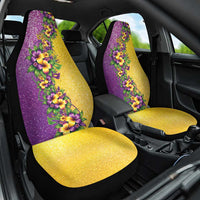 Hawaii Mardi Gras Car Seat Cover Plumeria Lei Beads Glitter Style