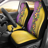 Hawaii Mardi Gras Car Seat Cover Plumeria Lei Beads Glitter Style