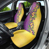 Hawaii Mardi Gras Car Seat Cover Plumeria Lei Beads Glitter Style