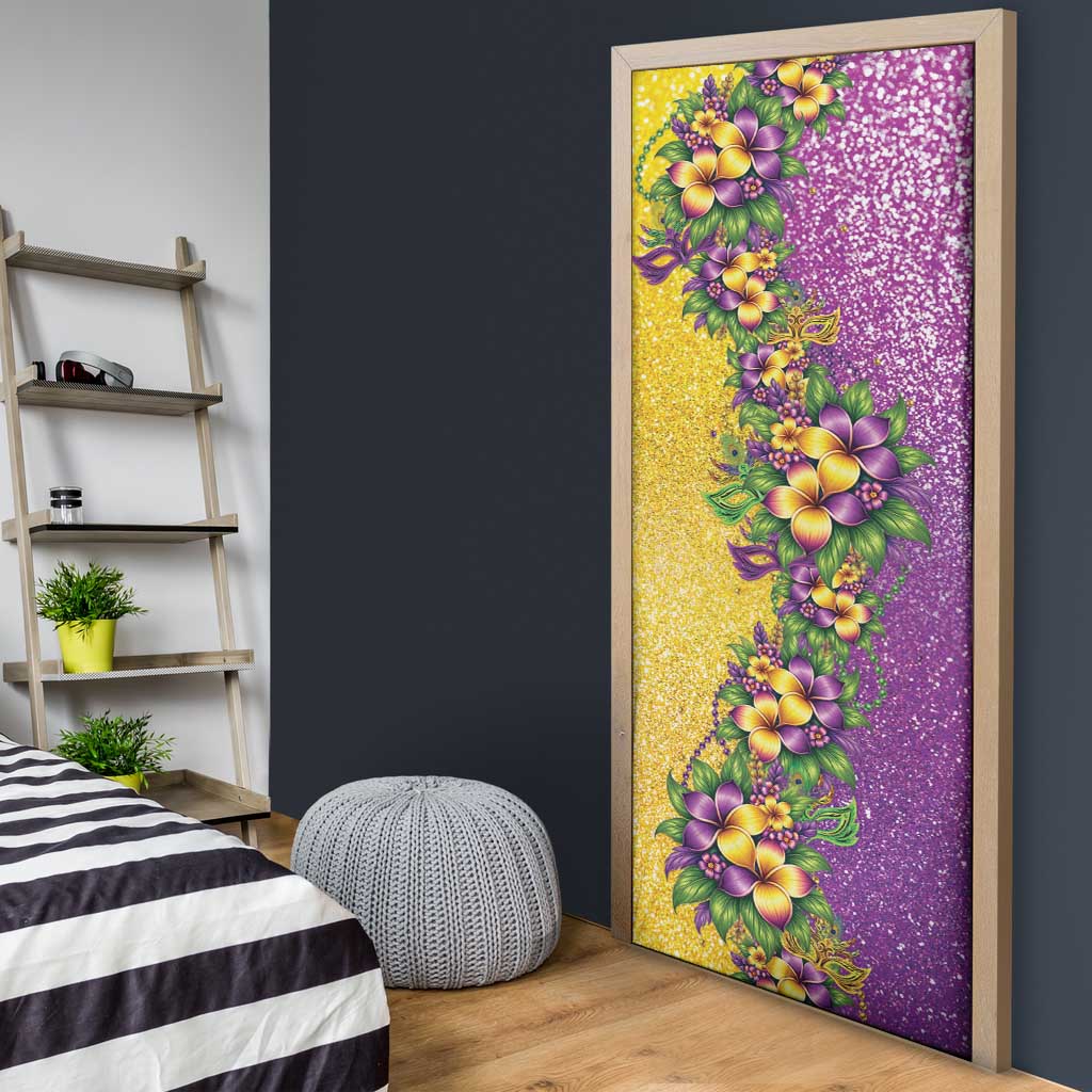 Hawaii Mardi Gras Door Cover Plumeria Lei Beads Glitter Style LT05 - Polynesian Pride