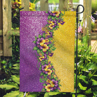 Hawaii Mardi Gras Garden Flag Plumeria Lei Beads Glitter Style LT05 Garden Flag Colorful - Polynesian Pride