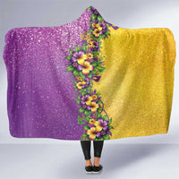 Hawaii Mardi Gras Hooded Blanket Plumeria Lei Beads Glitter Style LT05 One Size Colorful - Polynesian Pride