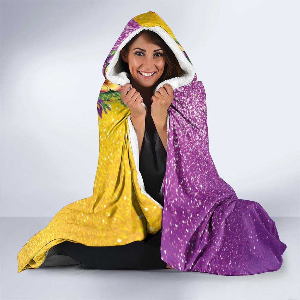 Hawaii Mardi Gras Hooded Blanket Plumeria Lei Beads Glitter Style LT05 - Polynesian Pride