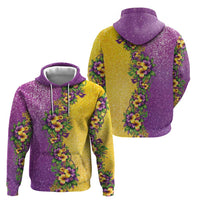 Hawaii Mardi Gras Hoodie Plumeria Lei Beads Glitter Style LT05 - Polynesian Pride