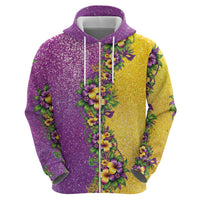Hawaii Mardi Gras Hoodie Plumeria Lei Beads Glitter Style LT05 - Polynesian Pride