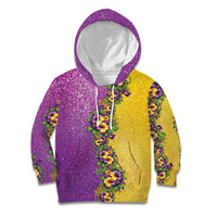 Hawaii Mardi Gras Kid Hoodie Plumeria Lei Beads Glitter Style LT05 Hoodie Colorful - Polynesian Pride