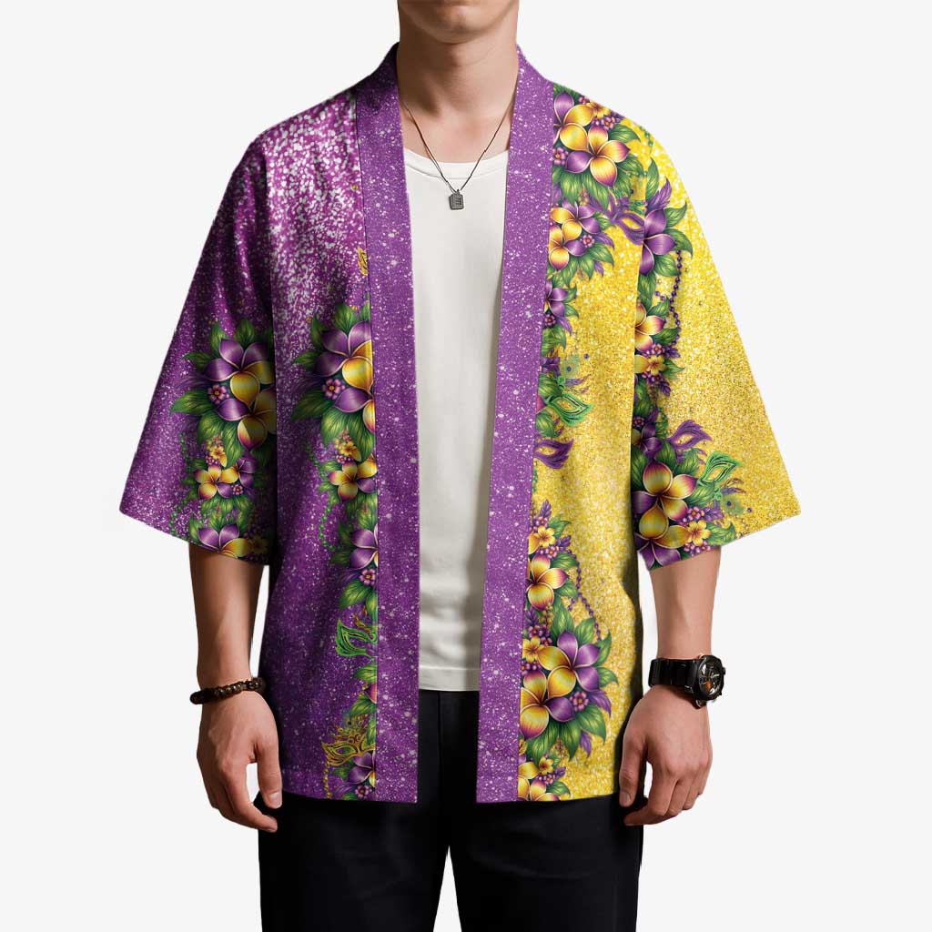 Hawaii Mardi Gras Kimono Plumeria Lei Beads Glitter Style LT05 - Polynesian Pride