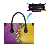 Hawaii Mardi Gras Leather Bag Plumeria Lei Beads Glitter Style LT05 - Polynesian Pride